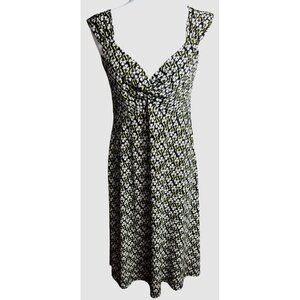 Green Multi Floral Dress Y2K Dark Feminine Midi Whimsigoth A-line Coquette Wom M